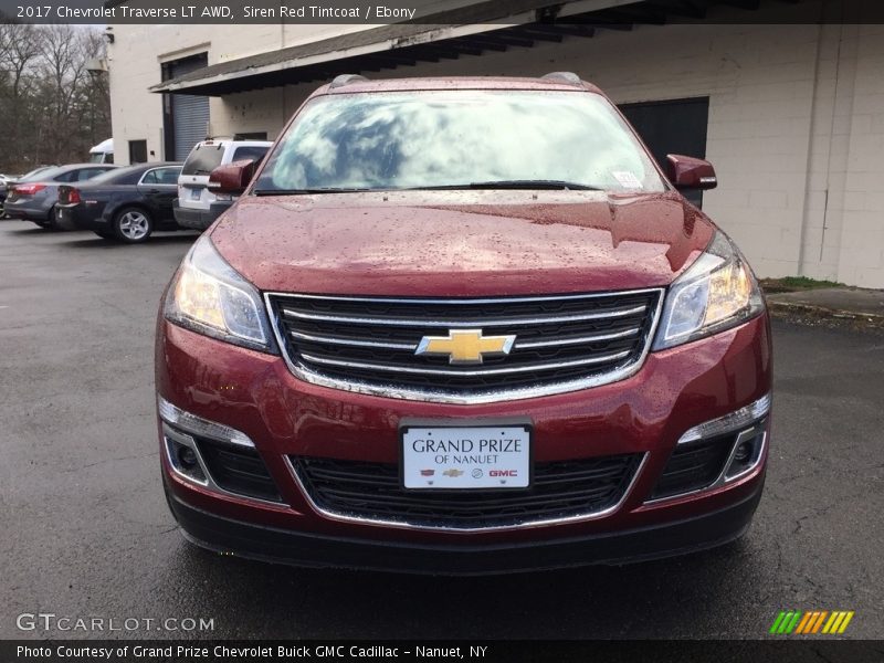 Siren Red Tintcoat / Ebony 2017 Chevrolet Traverse LT AWD