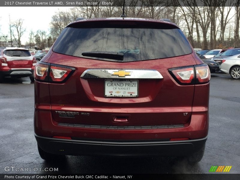 Siren Red Tintcoat / Ebony 2017 Chevrolet Traverse LT AWD