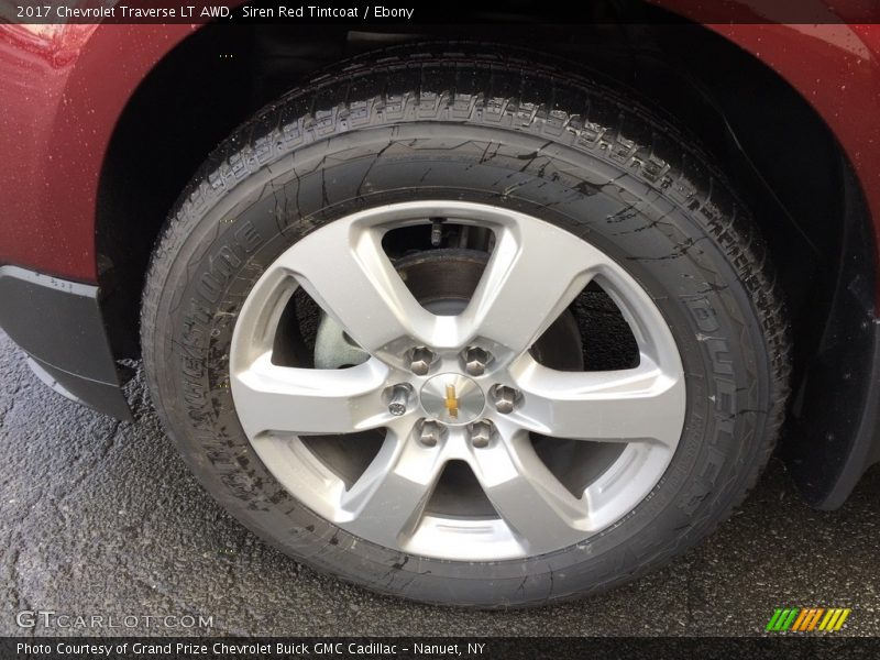 Siren Red Tintcoat / Ebony 2017 Chevrolet Traverse LT AWD