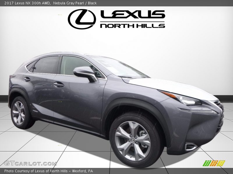 Nebula Gray Pearl / Black 2017 Lexus NX 300h AWD