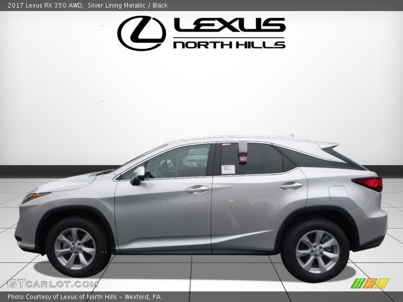 Silver Lining Metallic / Black 2017 Lexus RX 350 AWD