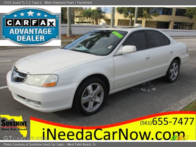White Diamond Pearl / Parchment 2003 Acura TL 3.2 Type S