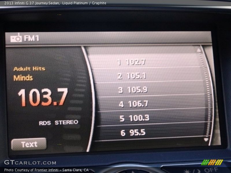 Liquid Platinum / Graphite 2013 Infiniti G 37 Journey Sedan