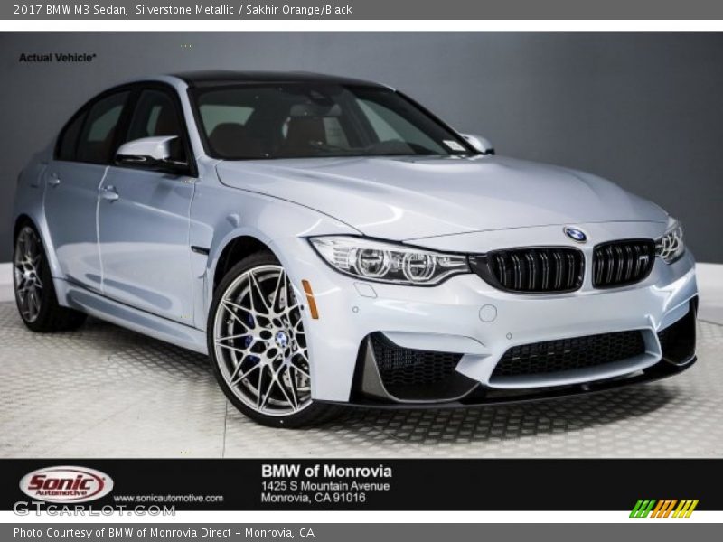 Silverstone Metallic / Sakhir Orange/Black 2017 BMW M3 Sedan