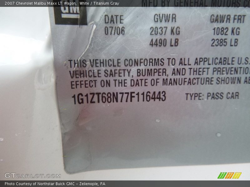 White / Titanium Gray 2007 Chevrolet Malibu Maxx LT Wagon