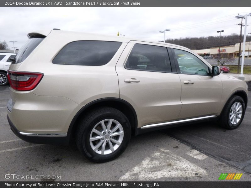 Sandstone Pearl / Black/Light Frost Beige 2014 Dodge Durango SXT AWD