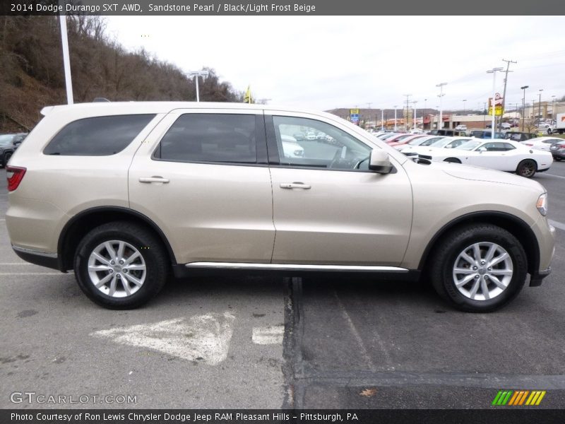 Sandstone Pearl / Black/Light Frost Beige 2014 Dodge Durango SXT AWD