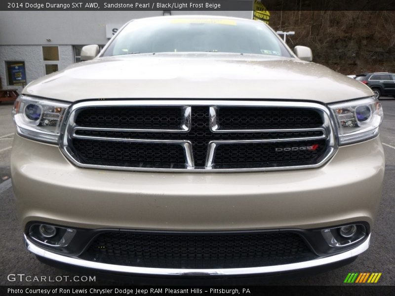 Sandstone Pearl / Black/Light Frost Beige 2014 Dodge Durango SXT AWD