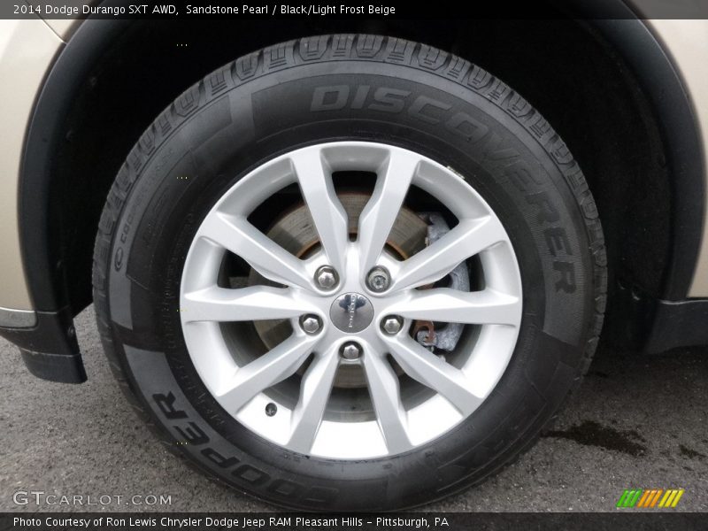 Sandstone Pearl / Black/Light Frost Beige 2014 Dodge Durango SXT AWD