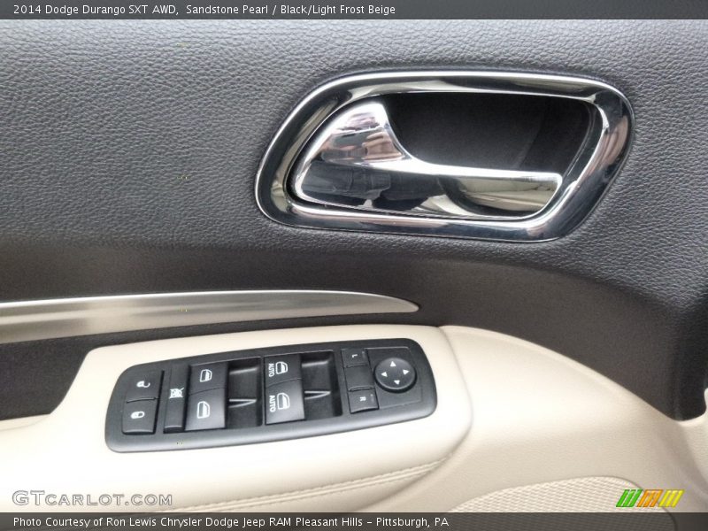 Sandstone Pearl / Black/Light Frost Beige 2014 Dodge Durango SXT AWD