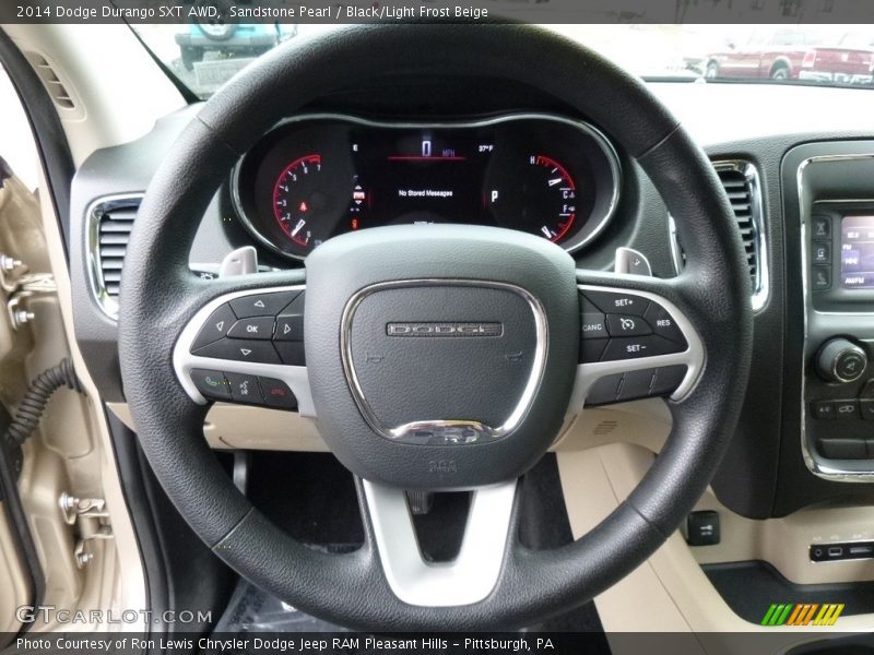 Sandstone Pearl / Black/Light Frost Beige 2014 Dodge Durango SXT AWD