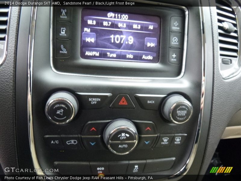 Sandstone Pearl / Black/Light Frost Beige 2014 Dodge Durango SXT AWD