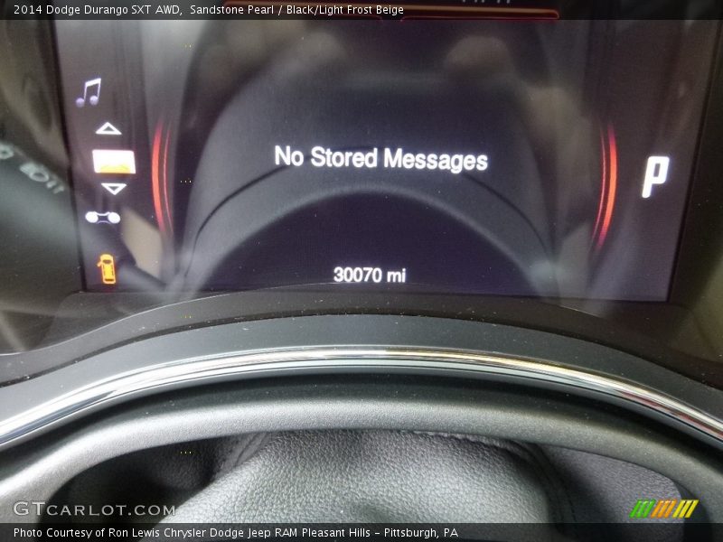 Sandstone Pearl / Black/Light Frost Beige 2014 Dodge Durango SXT AWD