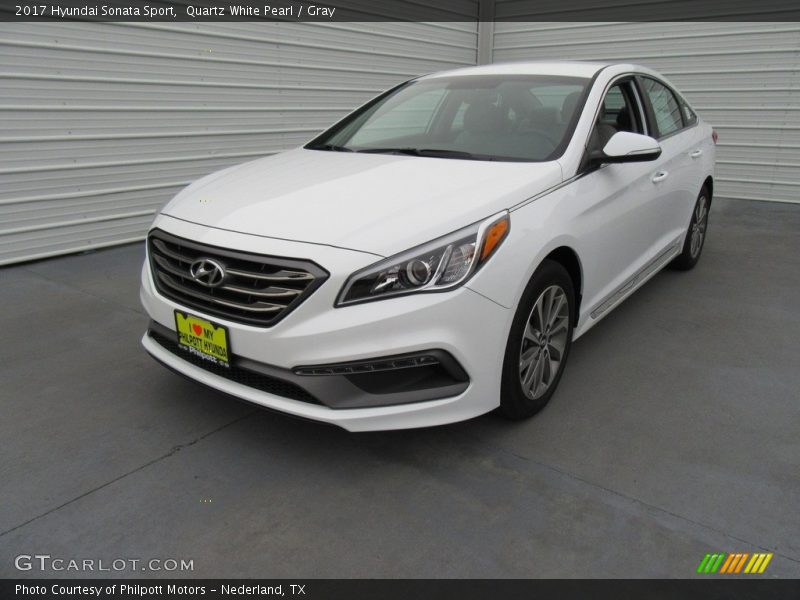 Quartz White Pearl / Gray 2017 Hyundai Sonata Sport