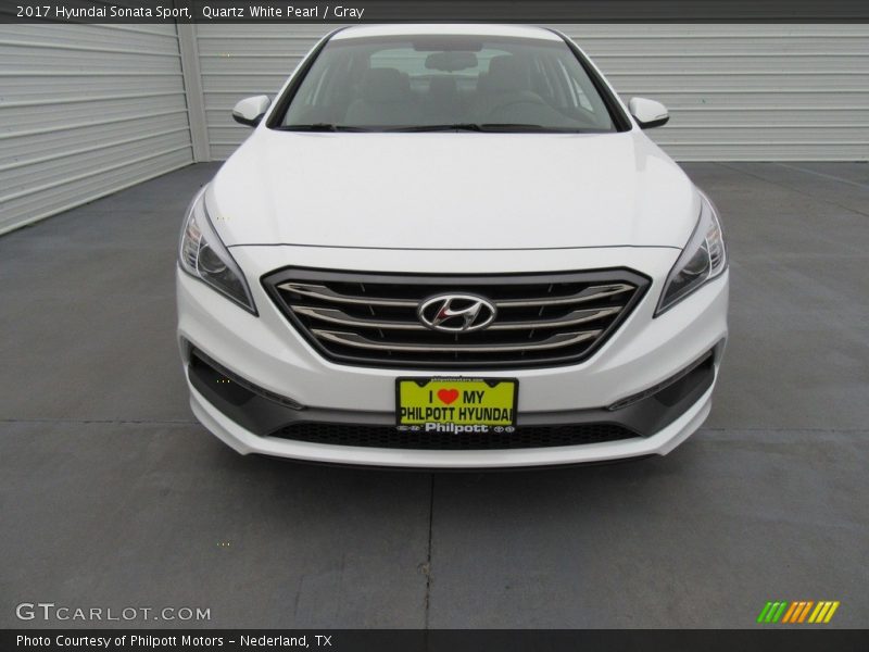 Quartz White Pearl / Gray 2017 Hyundai Sonata Sport