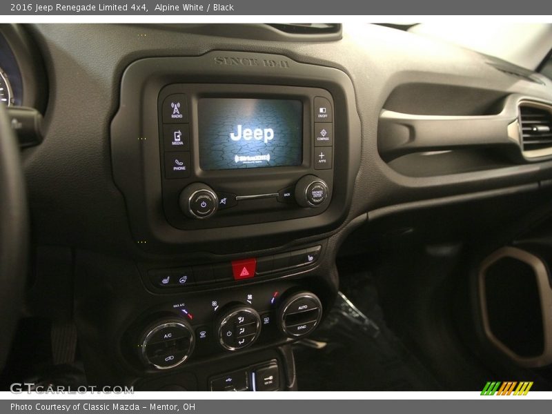 Alpine White / Black 2016 Jeep Renegade Limited 4x4