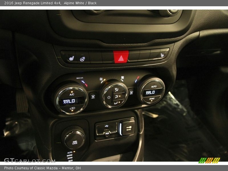 Alpine White / Black 2016 Jeep Renegade Limited 4x4