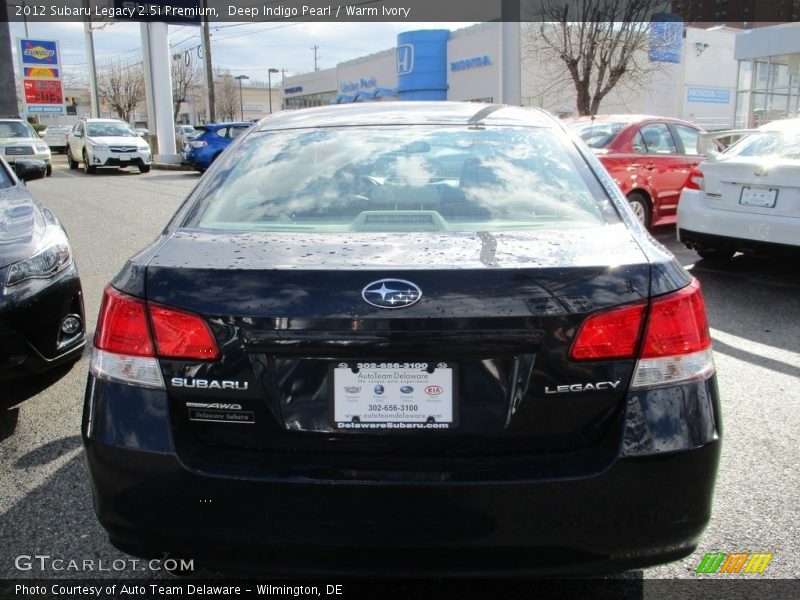 Deep Indigo Pearl / Warm Ivory 2012 Subaru Legacy 2.5i Premium