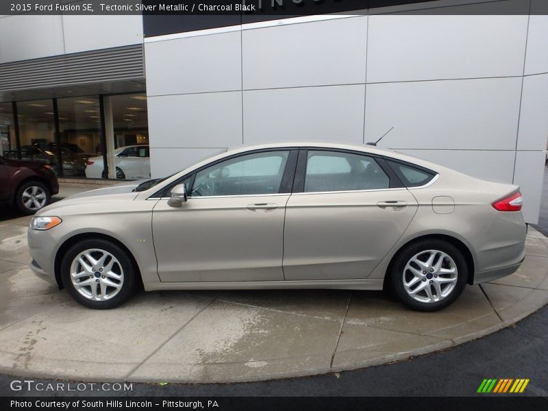 Tectonic Silver Metallic / Charcoal Black 2015 Ford Fusion SE