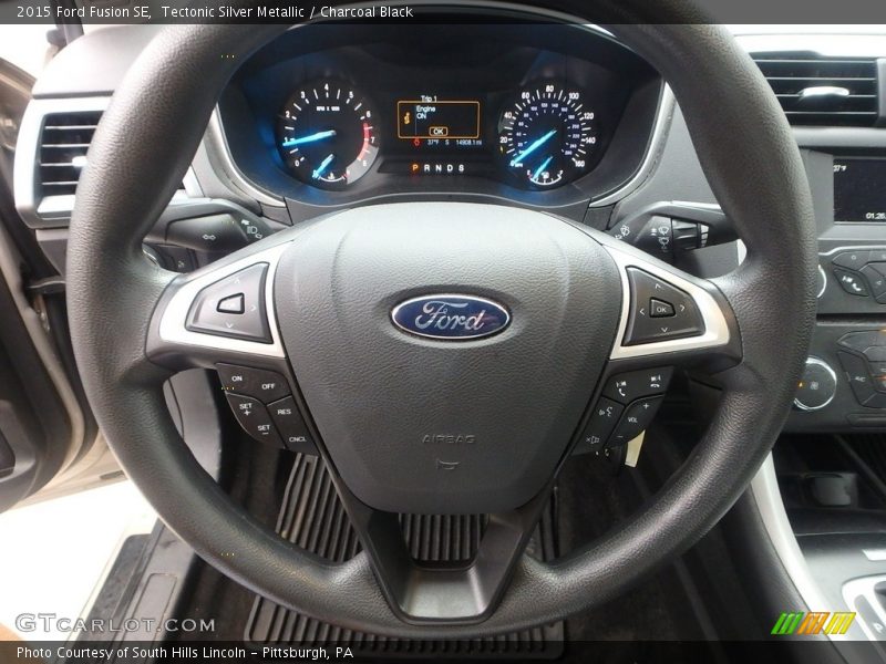 Tectonic Silver Metallic / Charcoal Black 2015 Ford Fusion SE