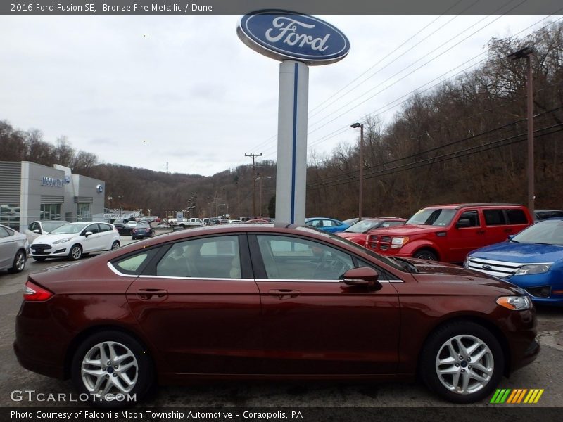 Bronze Fire Metallic / Dune 2016 Ford Fusion SE