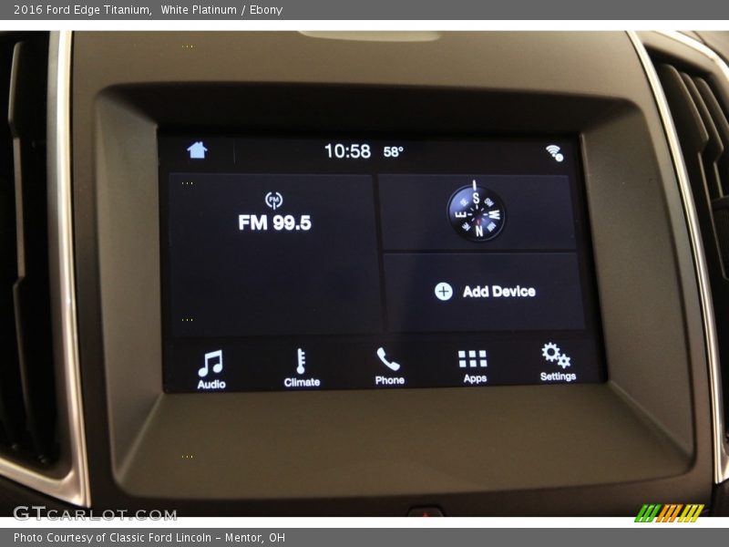 White Platinum / Ebony 2016 Ford Edge Titanium