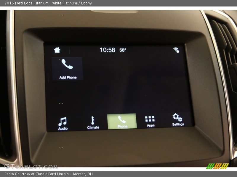 White Platinum / Ebony 2016 Ford Edge Titanium