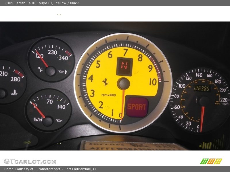 Yellow / Black 2005 Ferrari F430 Coupe F1