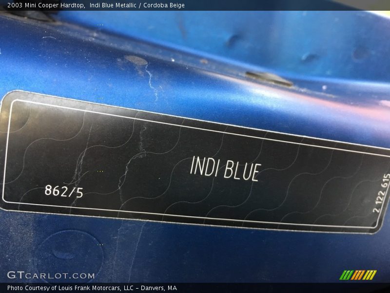 Indi Blue Metallic / Cordoba Beige 2003 Mini Cooper Hardtop
