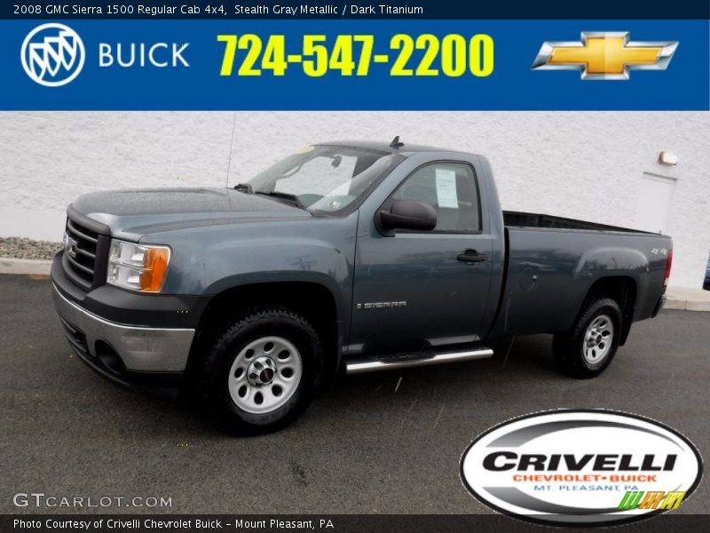 Stealth Gray Metallic / Dark Titanium 2008 GMC Sierra 1500 Regular Cab 4x4