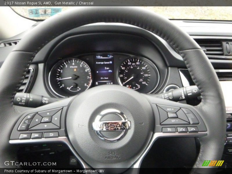 Gun Metallic / Charcoal 2017 Nissan Rogue SL AWD