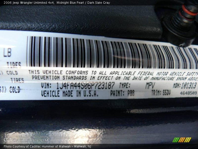 Midnight Blue Pearl / Dark Slate Gray 2006 Jeep Wrangler Unlimited 4x4