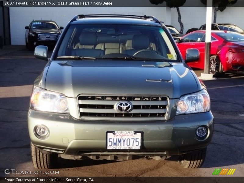 Oasis Green Pearl / Ivory Beige 2007 Toyota Highlander V6