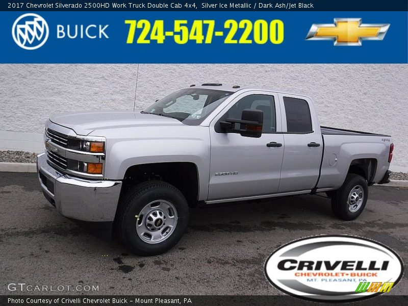 Silver Ice Metallic / Dark Ash/Jet Black 2017 Chevrolet Silverado 2500HD Work Truck Double Cab 4x4