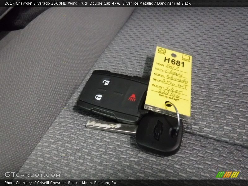 Silver Ice Metallic / Dark Ash/Jet Black 2017 Chevrolet Silverado 2500HD Work Truck Double Cab 4x4