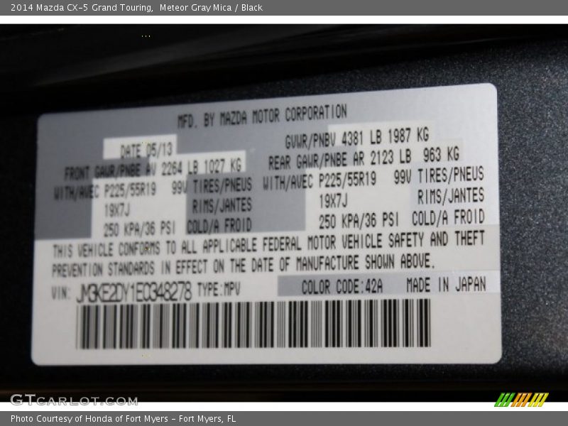 Meteor Gray Mica / Black 2014 Mazda CX-5 Grand Touring