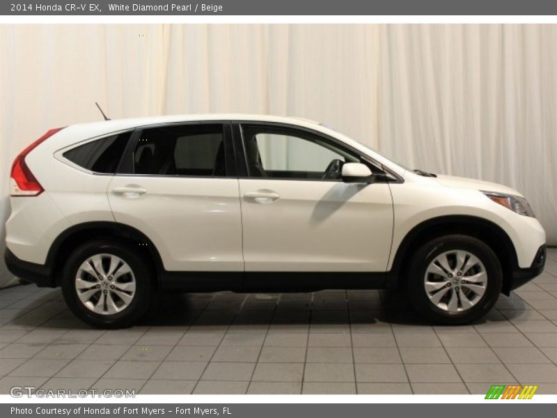 White Diamond Pearl / Beige 2014 Honda CR-V EX