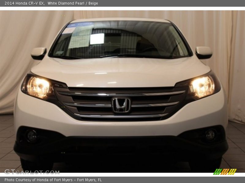 White Diamond Pearl / Beige 2014 Honda CR-V EX
