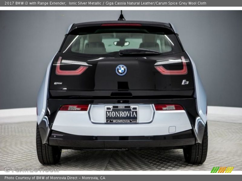 Ionic Silver Metallic / Giga Cassia Natural Leather/Carum Spice Grey Wool Cloth 2017 BMW i3 with Range Extender