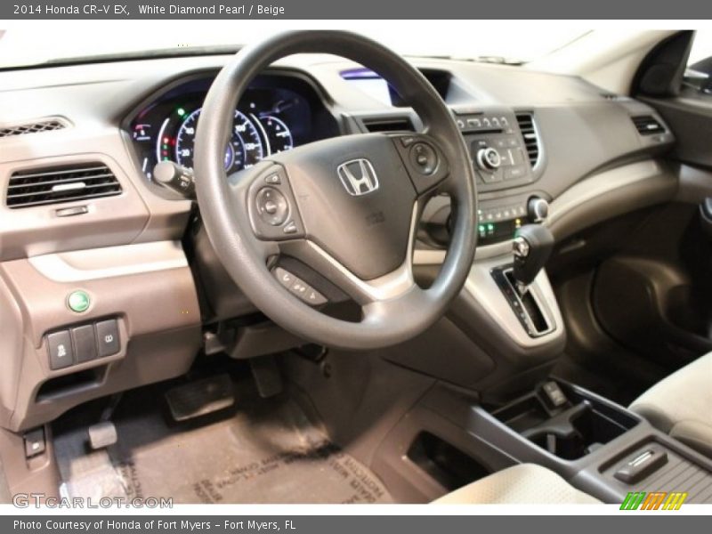 White Diamond Pearl / Beige 2014 Honda CR-V EX