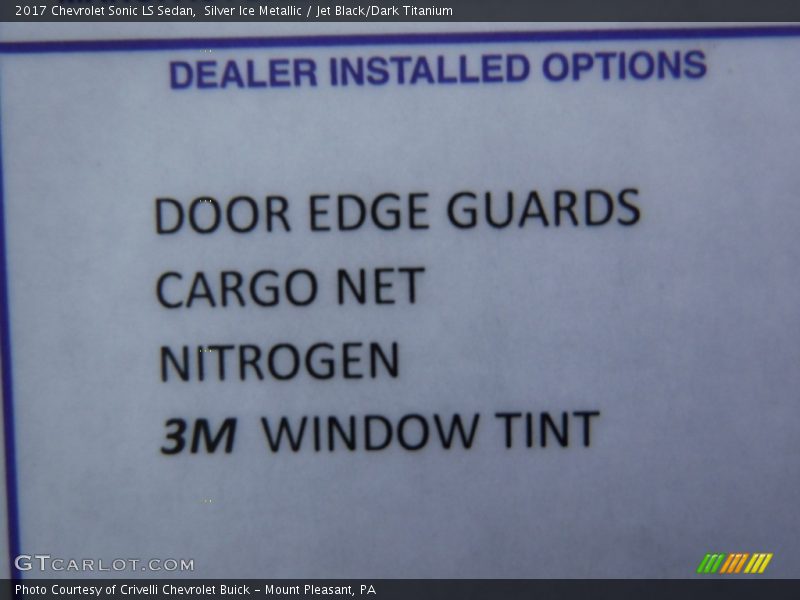 Silver Ice Metallic / Jet Black/Dark Titanium 2017 Chevrolet Sonic LS Sedan