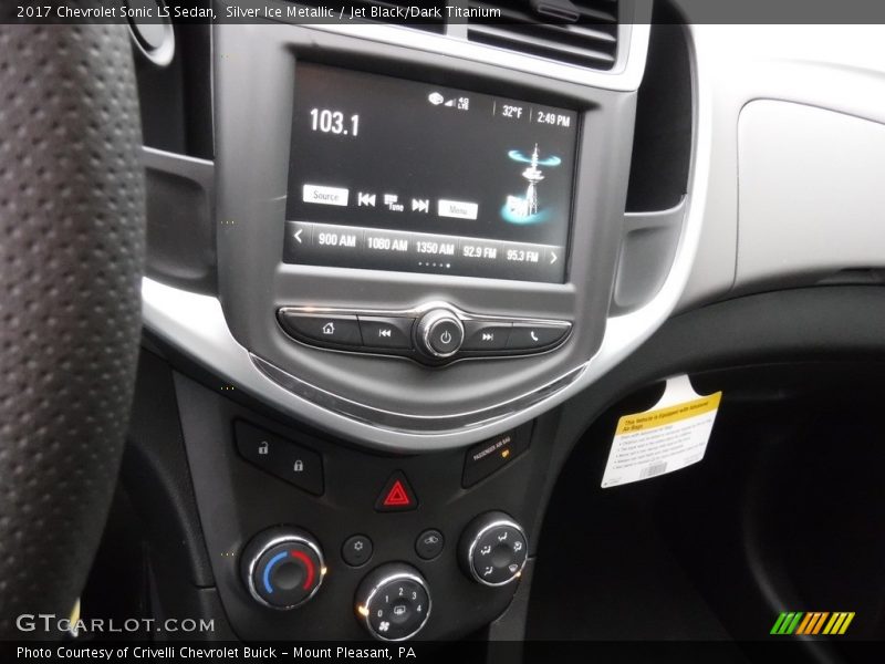 Silver Ice Metallic / Jet Black/Dark Titanium 2017 Chevrolet Sonic LS Sedan