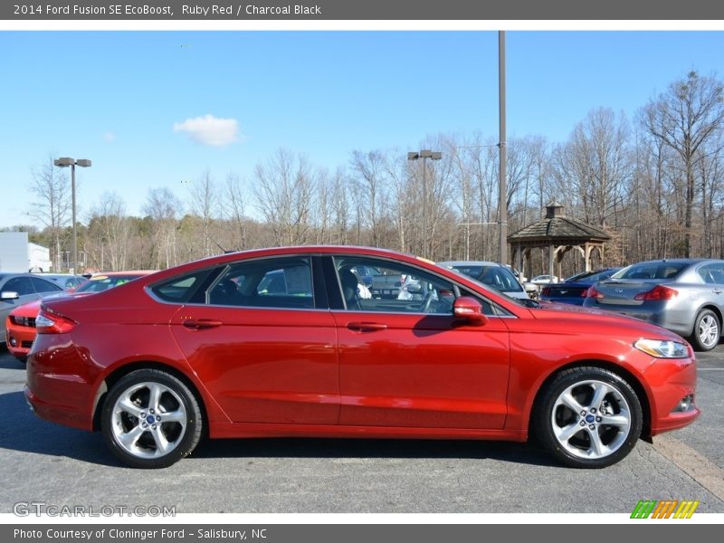 Ruby Red / Charcoal Black 2014 Ford Fusion SE EcoBoost