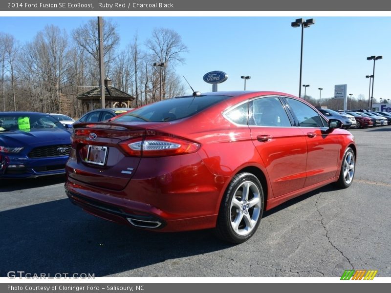 Ruby Red / Charcoal Black 2014 Ford Fusion SE EcoBoost