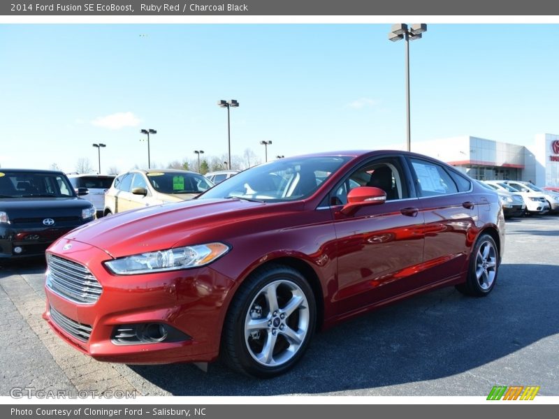 Ruby Red / Charcoal Black 2014 Ford Fusion SE EcoBoost