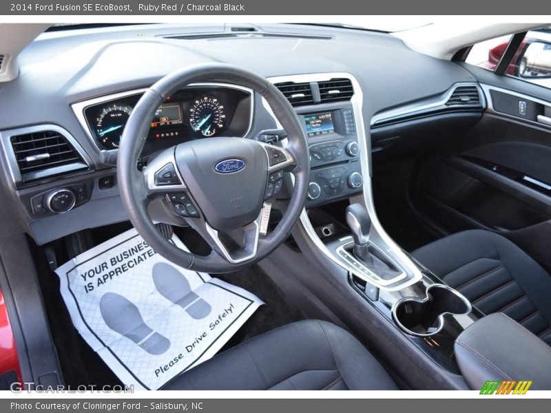 Ruby Red / Charcoal Black 2014 Ford Fusion SE EcoBoost