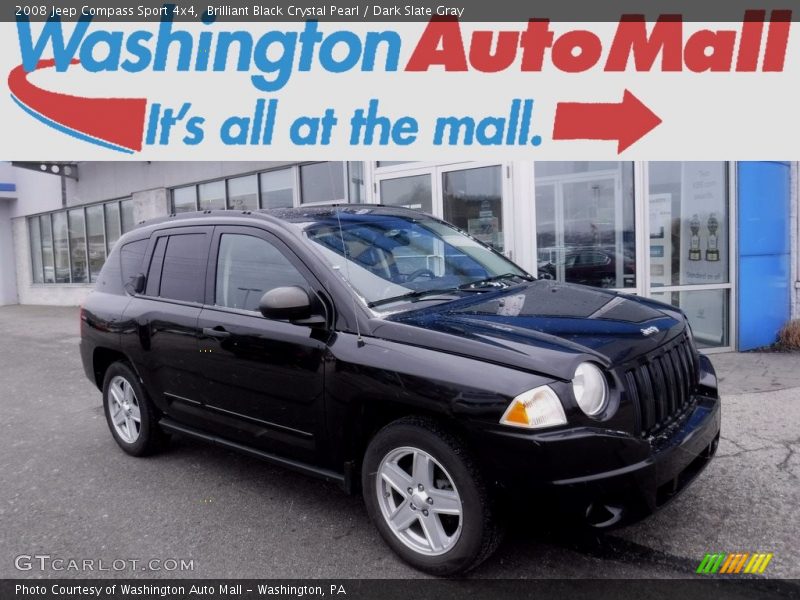Brilliant Black Crystal Pearl / Dark Slate Gray 2008 Jeep Compass Sport 4x4