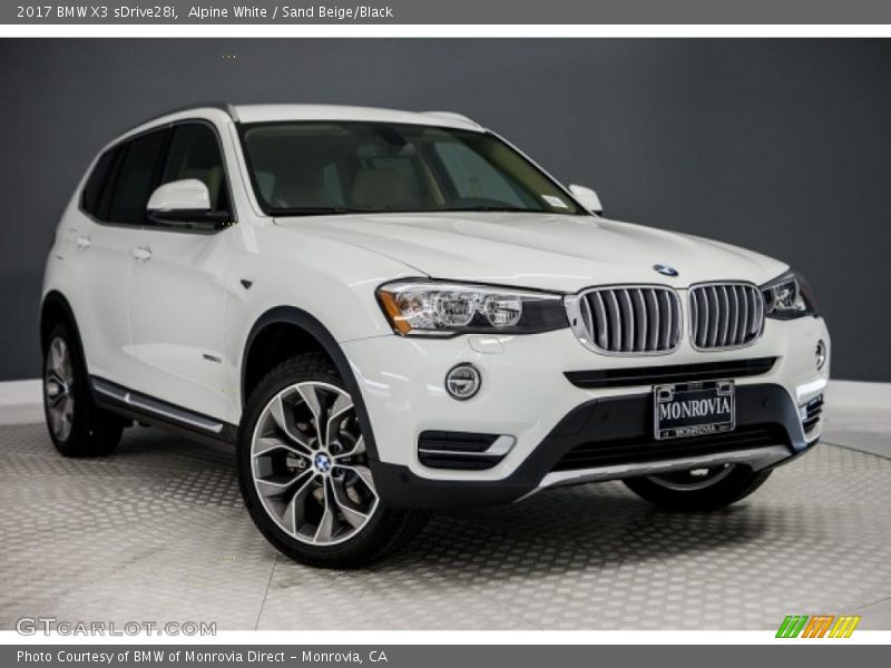 Alpine White / Sand Beige/Black 2017 BMW X3 sDrive28i