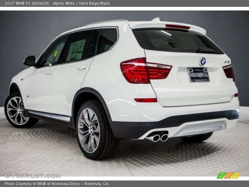 Alpine White / Sand Beige/Black 2017 BMW X3 sDrive28i