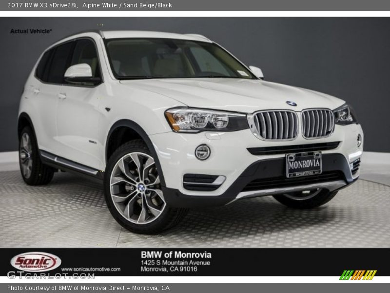 Alpine White / Sand Beige/Black 2017 BMW X3 sDrive28i